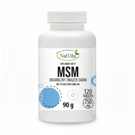 MSM siarka organiczna tabletki 750mg - zdjęcie produktu